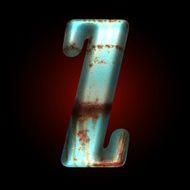 Vector old metal letter N42
