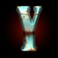 Vector old metal letter N43