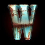 Vector old metal letter N44
