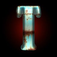 Vector old metal letter N46