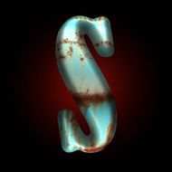 Vector old metal letter N47