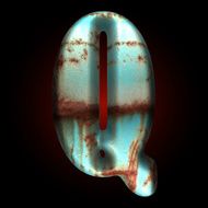 Vector old metal letter N48