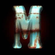 Vector old metal letter N52