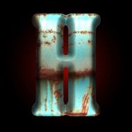 Vector old metal letter N56