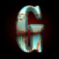 Vector old metal letter N57