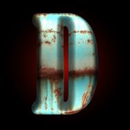 Vector old metal letter N60