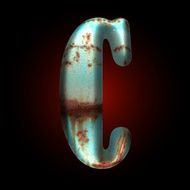 Vector old metal letter N61