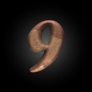 Vector old metal letter N63