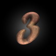 Vector old metal letter N69