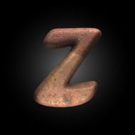 Vector old metal letter N73
