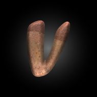Vector old metal letter N76