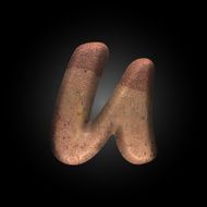 Vector old metal letter N77
