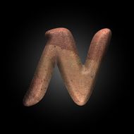 Vector old metal letter N84