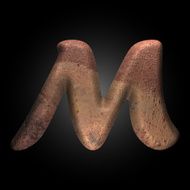 Vector old metal letter N85