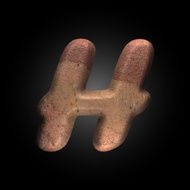 Vector old metal letter N88