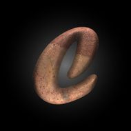 Vector old metal letter N93