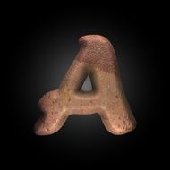 Vector old metal letter N94