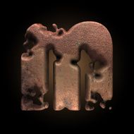 Vector old metal letter N96