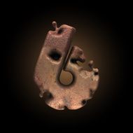Vector old metal letter N98