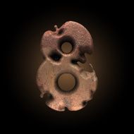 Vector old metal letter N99
