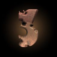Vector old metal letter N104