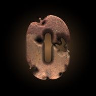 Vector old metal letter N107