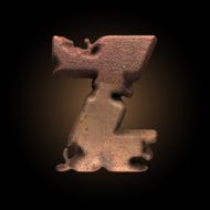 Vector old metal letter N108
