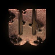 Vector old metal letter N110