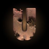 Vector old metal letter N112