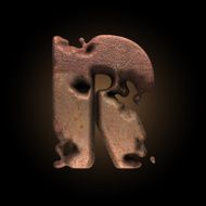 Vector old metal letter N114