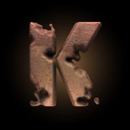 Vector old metal letter N118