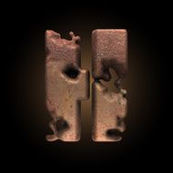Vector old metal letter N120
