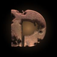 Vector old metal letter N122
