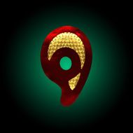 vector velvet letter with gold N2