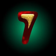 vector velvet letter with gold N4