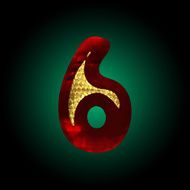 vector velvet letter with gold N5