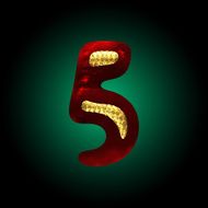 vector velvet letter with gold N6