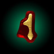 vector velvet letter with gold N7