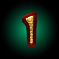 vector velvet letter with gold N10