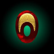 vector velvet letter with gold N11
