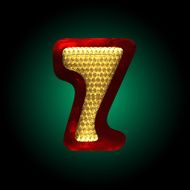 vector velvet letter with gold N12