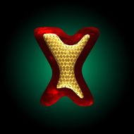 vector velvet letter with gold N14