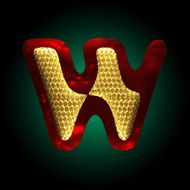 vector velvet letter with gold N15