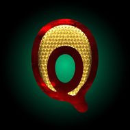 vector velvet letter with gold N21