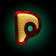 vector velvet letter with gold N22
