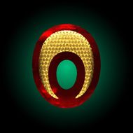 vector velvet letter with gold N23