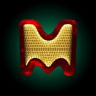 vector velvet letter with gold N25
