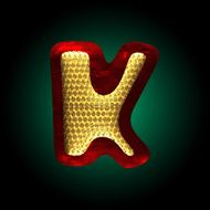 vector velvet letter with gold N26