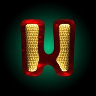 vector velvet letter with gold N29
