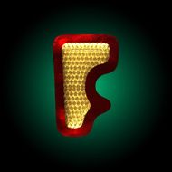 vector velvet letter with gold N30